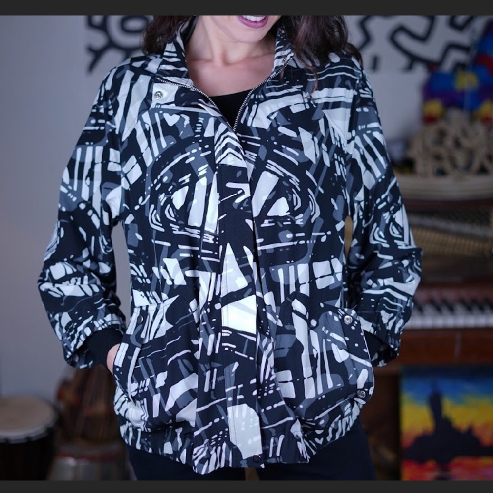 Chico’s Printed Light Zip Up Jacket - image 1